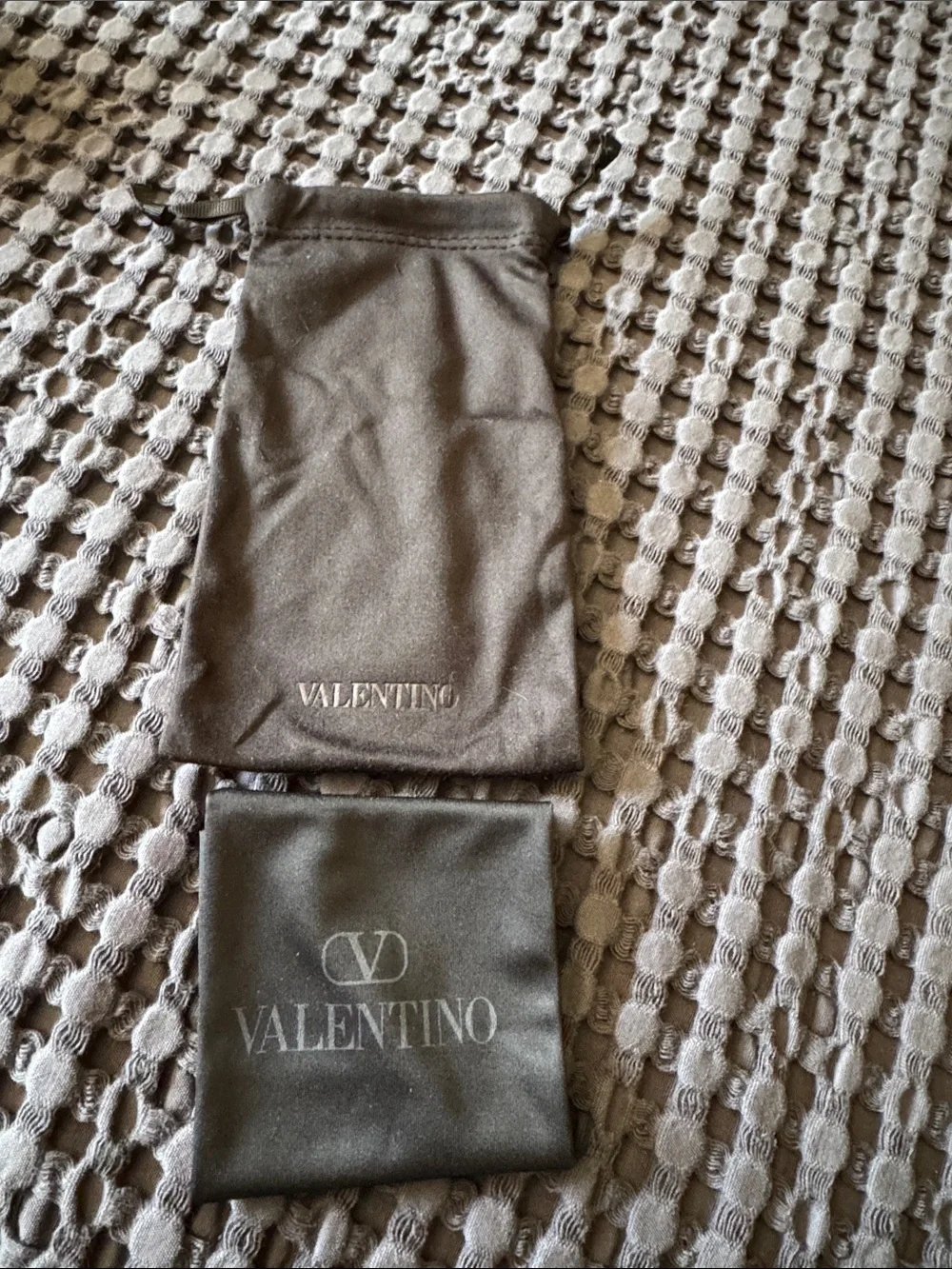 Valentino Branded Dust Bags in Taupe with dust cloth
